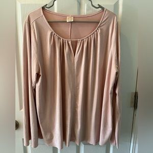 Faded Glory Pink Long Bell Sleeve Blouse